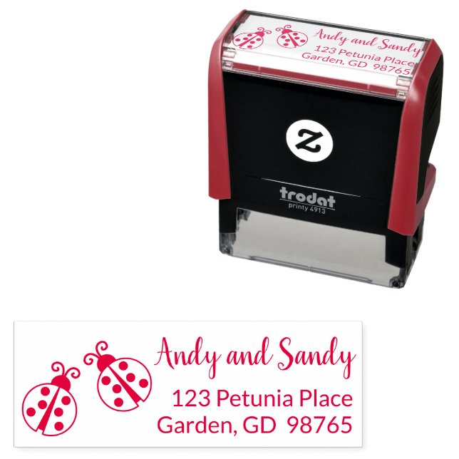 Ladybugs Wedding Return Address Stamp Self Inking (In Situ)