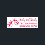 Ladybugs Wedding Return Address Stamp Self Inking<br><div class="desc">This personalized, cute self-inking return address rubber stamp has two ladybugs or ladybirds with spots. It has two sample names and return address. ----- Add your name, either your first names, or your last name, and address in the template to personalize. You can change the font style if you want....</div>