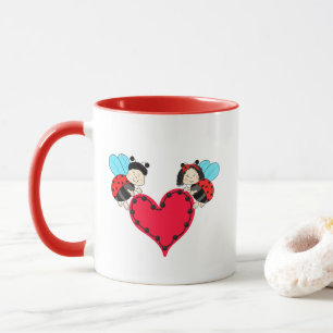 Ladybugs with heart mug