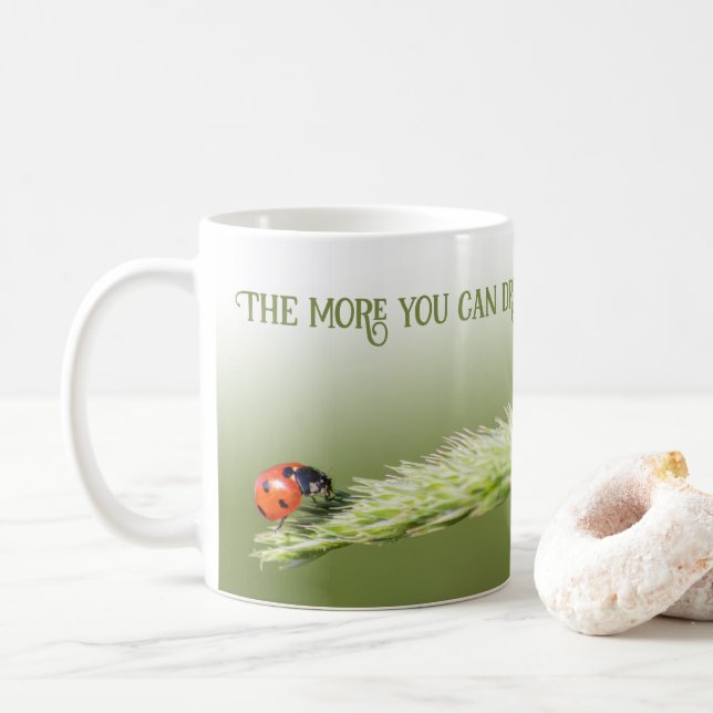 Ladybugs with motivational quote positive mindset coffee mug (With Donut)