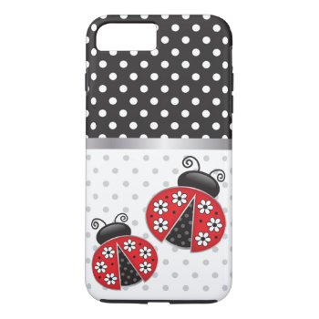 Ladybugs With Polka Dots Iphone 8 Plus/7 Plus Case by JodisDesigns at Zazzle