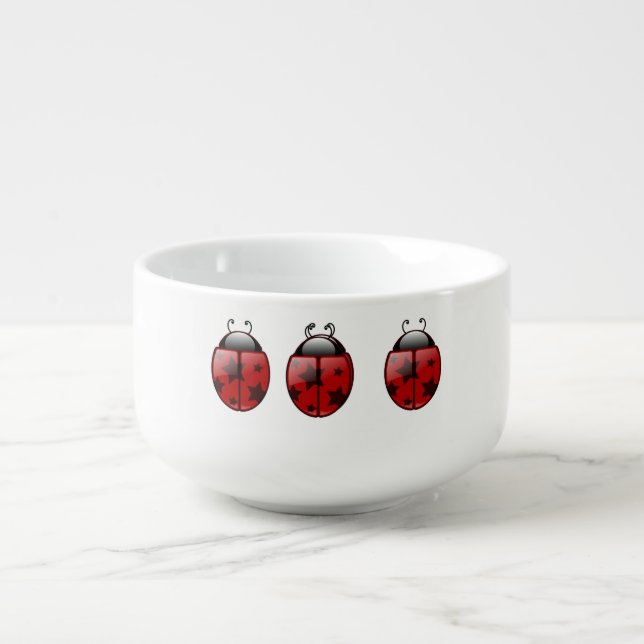 Ladybugs with Stars on Wings Bowls (Front)