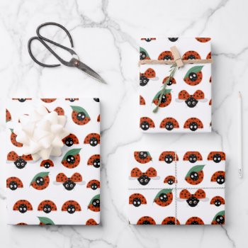 Ladybugs Wrapping Paper Sheets by ellejai at Zazzle