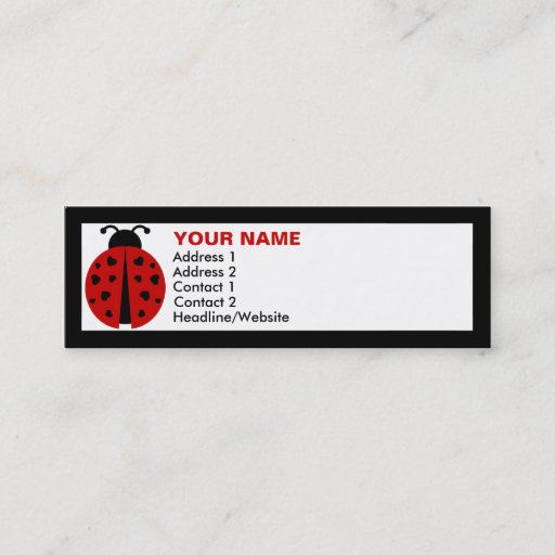 Customizable ladybugz. business card template