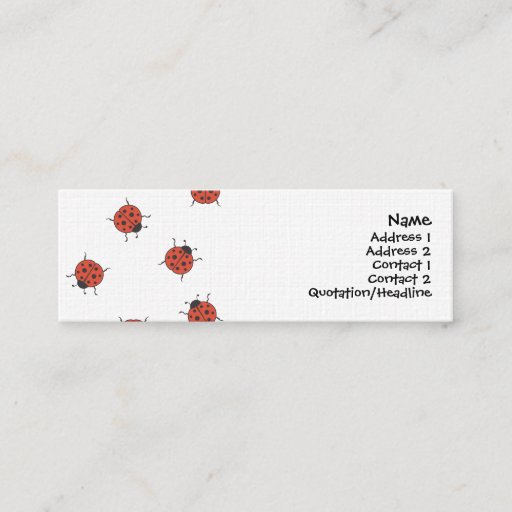 Customizable Ladybugz Pattern Business Card Template
