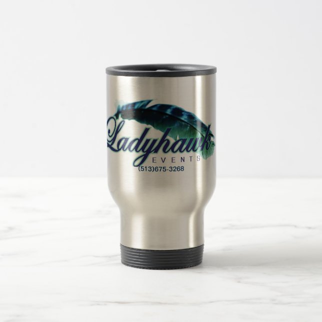 Ladyhawk Events logo 15oz travel Mug (Center)