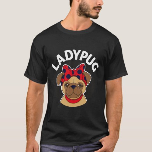 LadyPug funny pug design Classic T_Shirt 924