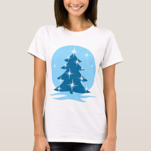 Lady's Blue Christmas Shirts Blue Tree T-Shirts