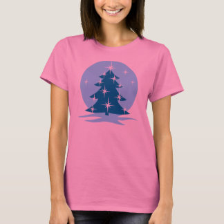 Lady's Blue Christmas Shirts Blue Tree T-Shirts
