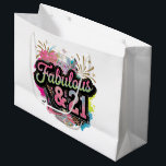 Lady's Fabulous 21st Birthday party Large Gift Bag<br><div class="desc">Lady's Fabulous 21st Birthday party Large Gift Bag</div>