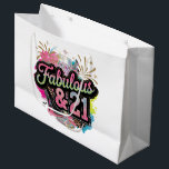 Lady's Fabulous 21st Birthday party Large Gift Bag<br><div class="desc">Lady's Fabulous 21st Birthday party Large Gift Bag</div>