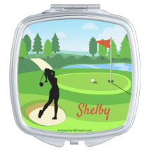 Lady's Golf compact mirror