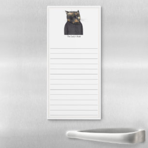 LADY'S MAID CAT Magnetic Notepad + Lines