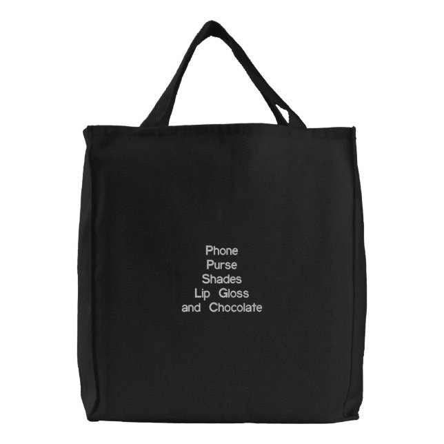 Lady's necessary list bag! embroidered tote bag (Front)