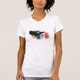 Lady's Sleeveless T Shirt with Eagle and Flag