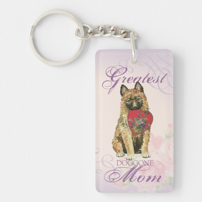 Laekenois Heart Mom Keychain (Front)