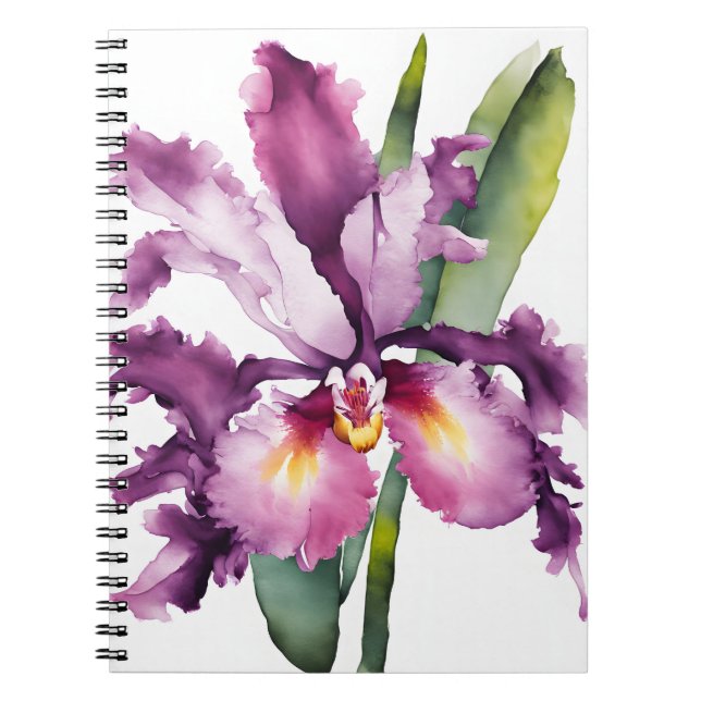 Laelia - Watercolor flowers Notebook (Front)