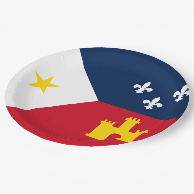 Lafayette city flag paper plates (Angled)
