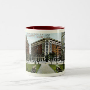 Lafayette Hotel, Buffalo, NY 1909 Vintage Style Two-Tone Coffee Mug