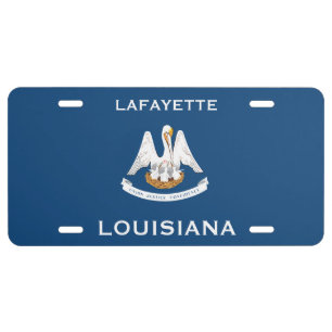 Lafayette Louisiana Coat Of Arms Flag License Plate