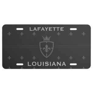 Lafayette Louisiana Coat Of Arms Fleur De Lis License Plate