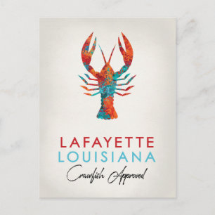 Lafayette Louisiana Crawfish Bright Postcard