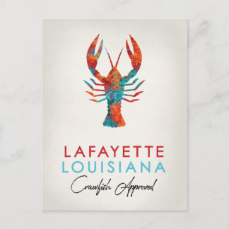 Lafayette Louisiana Crawfish Bright Postcard