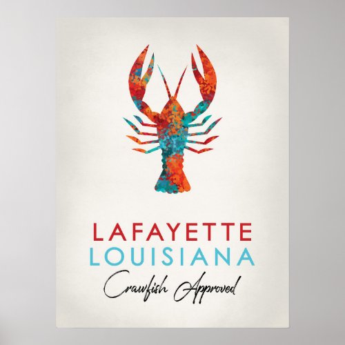 Lafayette Louisiana Crawfish Bright Poster