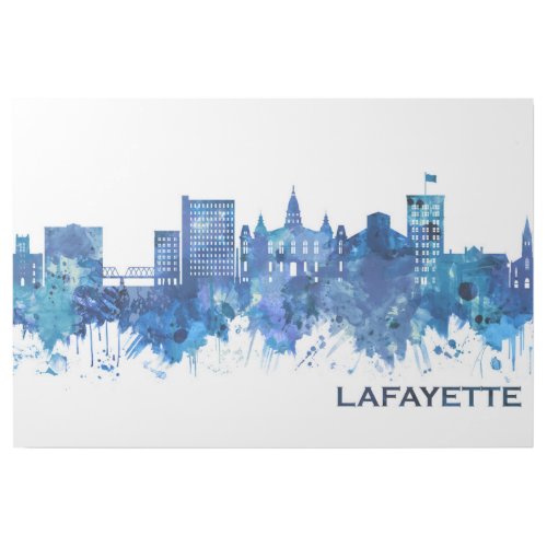 Lafayette Louisiana Skyline Blue Gallery Wrap