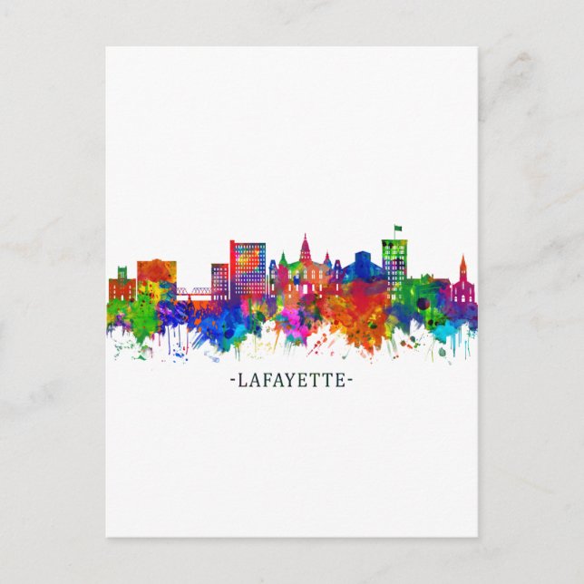 Lafayette Louisiana Skyline Holiday Postcard (Front)