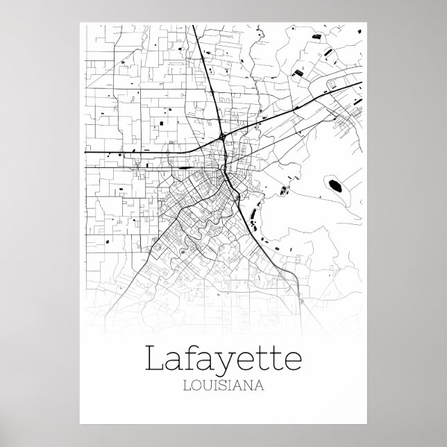 Lafayette Map - Louisiana - City Map Poster (Front)