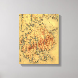 Lafayette National ParkPanoramic Map Canvas Print