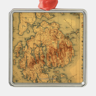Lafayette National ParkPanoramic Map Metal Ornament