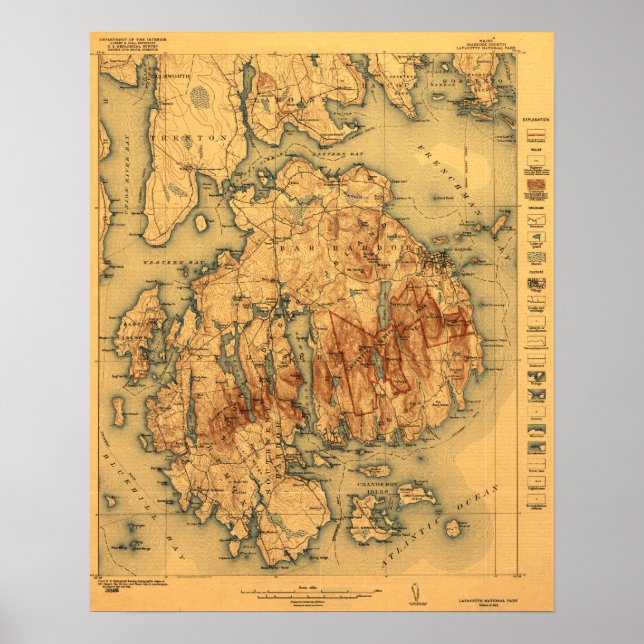 Lafayette National ParkPanoramic Map Poster (Front)