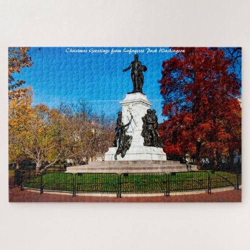 Lafayette Park Washington DC Christmas Greetings Jigsaw Puzzle