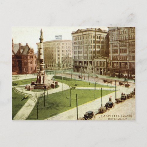 Lafayette Square Buffalo NY 1915 vintage Postcard