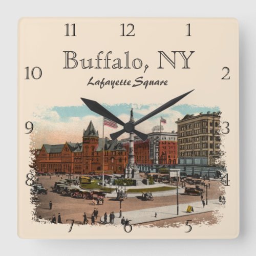 Lafayette Square Vintage Buffalo Custom Square Wal Square Wall Clock