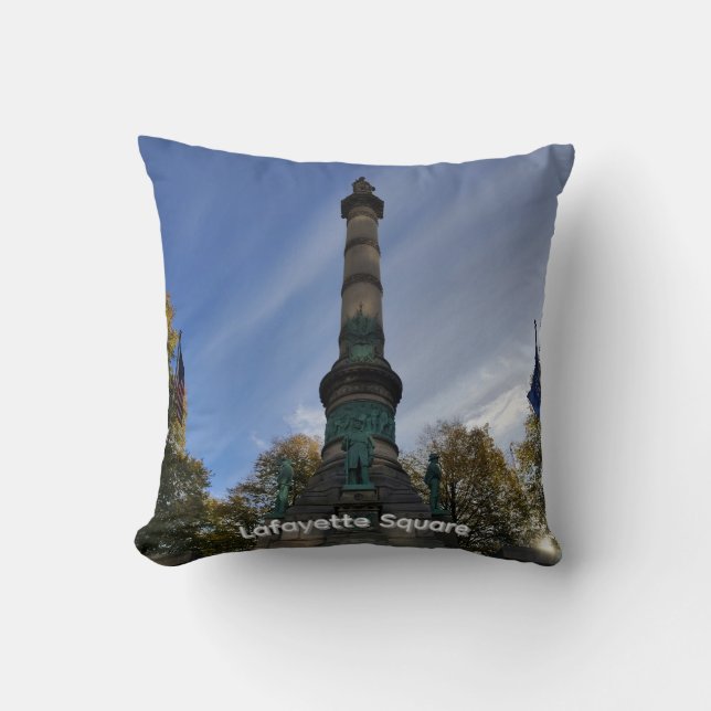 Lafayette Square Wall Clock Throw Pillow (Front)
