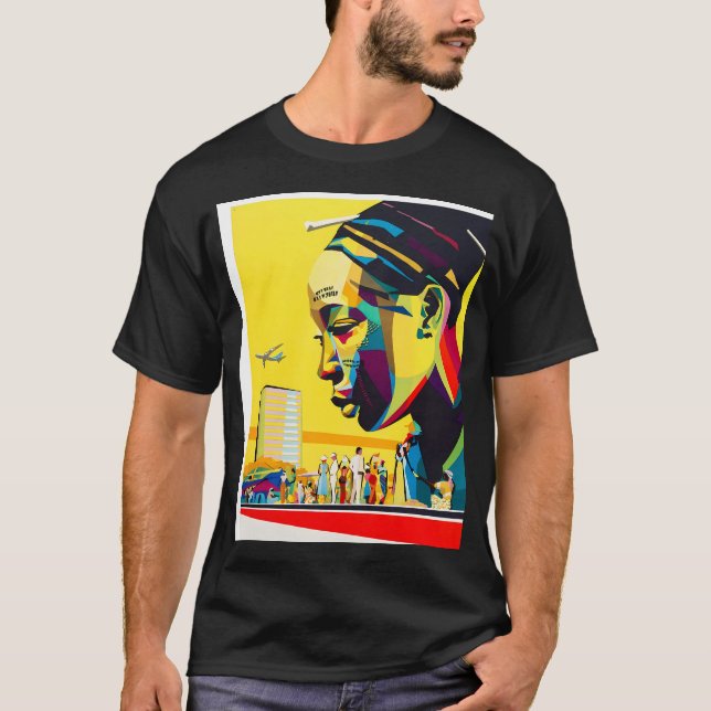 L'Afrique Par Sabena Vintage Travel Advertisement T-Shirt (Front)