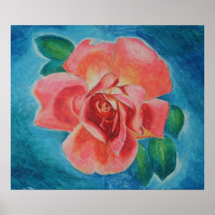 lafter rose, oil pastel poster