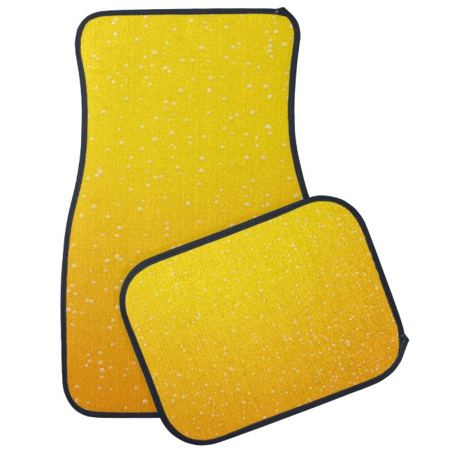 Lager Beer with Tiny Bubbles Background Art Car Mat (Set)
