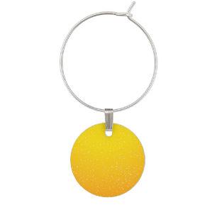 Lager Beer with Tiny Bubbles Background Art Wine Glass Charm