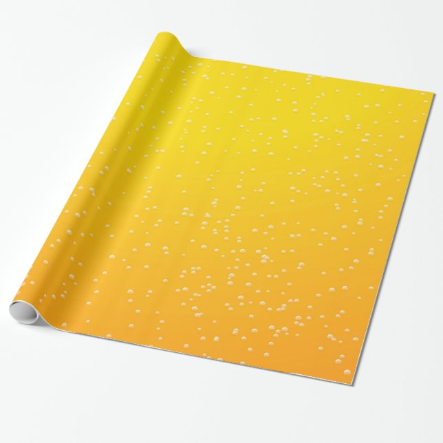Lager Beer with Tiny Bubbles Background Art Wrapping Paper (Unrolled)