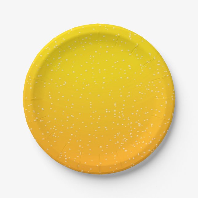 Lager Beer with Tiny Bubbles Paper Plates (Front)