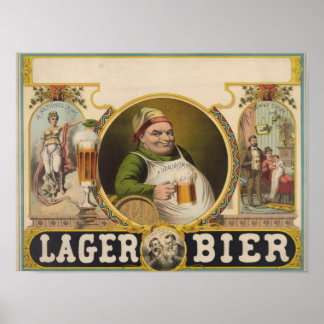 Lager Bier Beer Funny Vintage Poster Art
