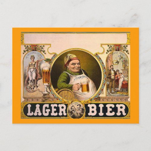 Lager Bier _ The Healthy Drink Vintage Ad Postcard