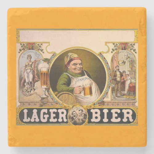 Lager Bier The Healthy Drink Vintage Ad Stone Coaster