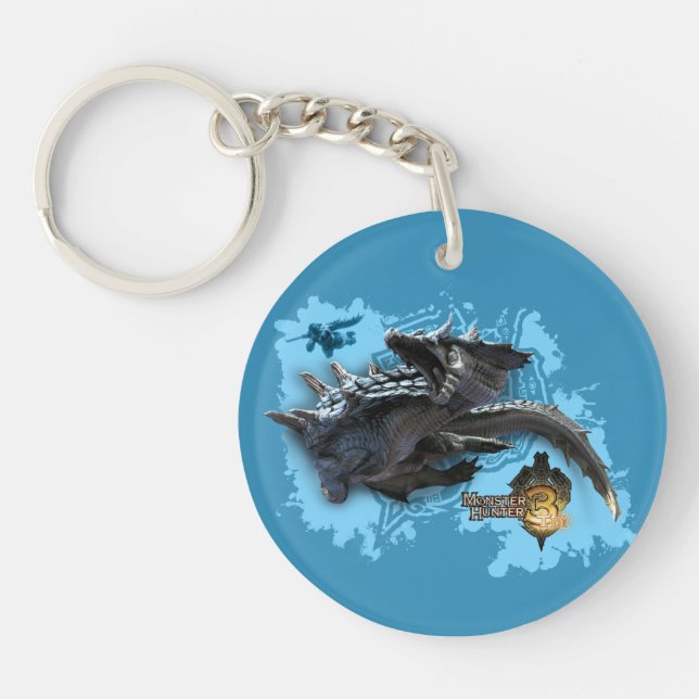 Lagiacrus chasing Hunter 2 Keychain (Front)