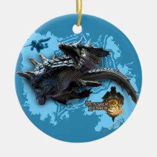 Lagiacrus chasing Hunter Ceramic Ornament