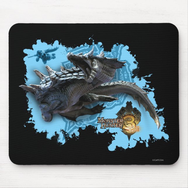 Lagiacrus chasing Hunter Mouse Pad (Front)